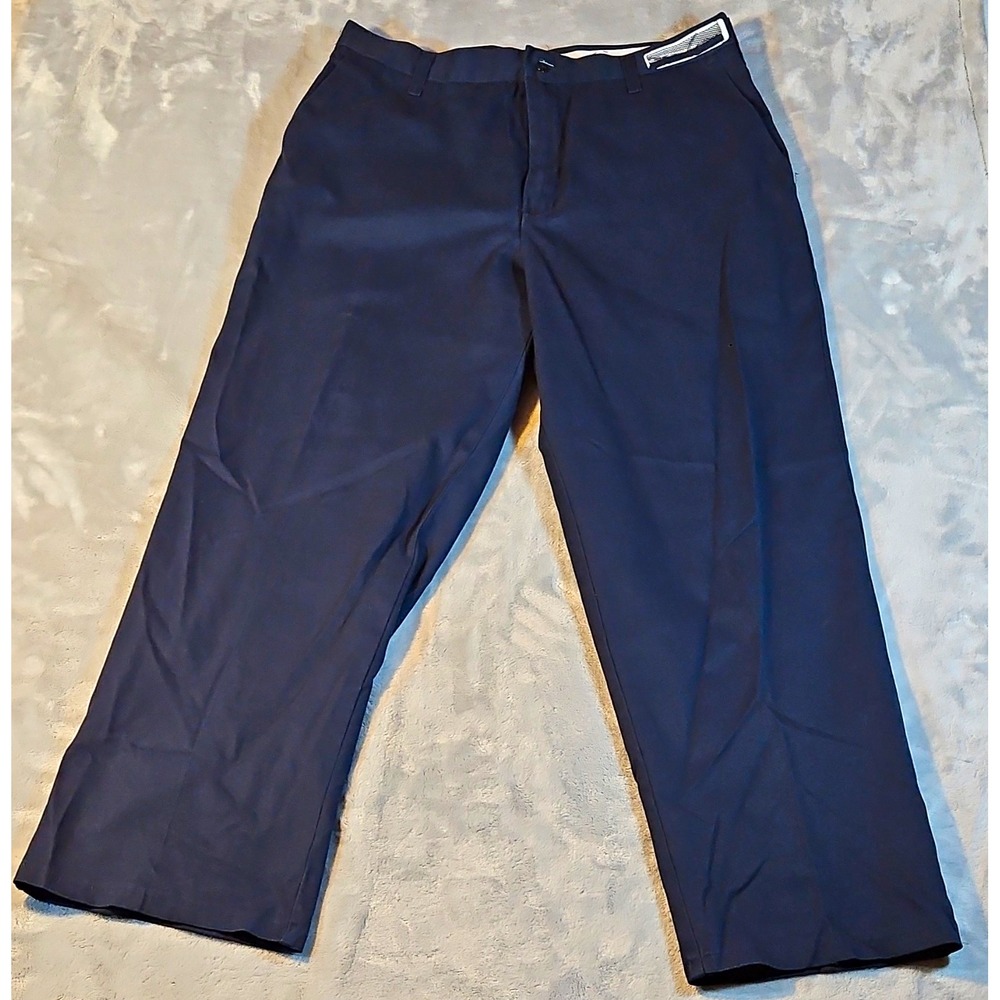 CINTAS ComfortFLEX Men's Navy Workwear Pants Size 34 Polyester Twill